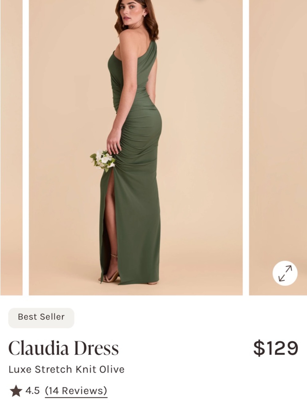 Birdy Grey One-Shoulder Maxi Dress - Olive Green